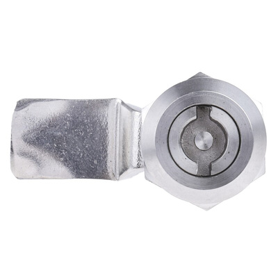 RS PRO Silver Stainless Steel Cabinet Lock, 26mm Panel-to-Tongue, Key Unlock
