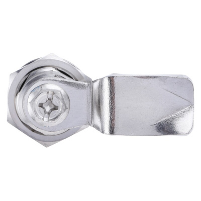 RS PRO Silver Stainless Steel Cabinet Lock, 26mm Panel-to-Tongue, Key Unlock