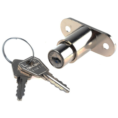 Euro-Locks a Lowe & Fletcher group Company Sliding Door Lock, 24mm Panel-to-Tongue, 19mm Cutout, Key Unlock