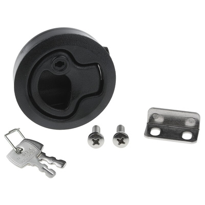 Southco Black Plastic Locking Latch, 50mm Cutout, Key Unlock