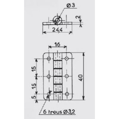 Savigny Steel Butt Hinge, 40mm x 24.4mm x 2mm