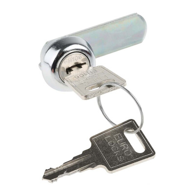 Euro-Locks a Lowe & Fletcher group Company Camlock, 9.5mm Panel-to-Tongue, 20.3 x 17.7mm Cutout, Key Unlock