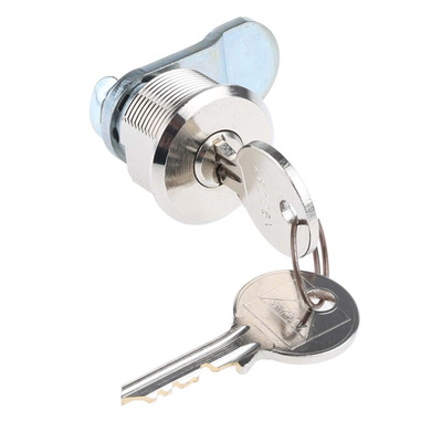 Steinbach & Vollman Brass Tumbler Lock, 20mm Panel-to-Tongue, 18.2 x 22.2mm Cutout, Key Unlock