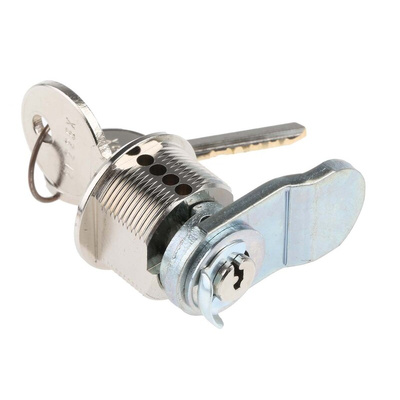 Steinbach & Vollman Brass Tumbler Lock, 20mm Panel-to-Tongue, 18.2 x 22.2mm Cutout, Key Unlock