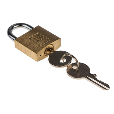 RS PRO Key Weatherproof Brass Padlock, 5mm Shackle, 30mm Body