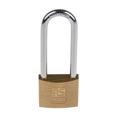 RS PRO Key Weatherproof Brass Padlock, 6mm Shackle, 40mm Body