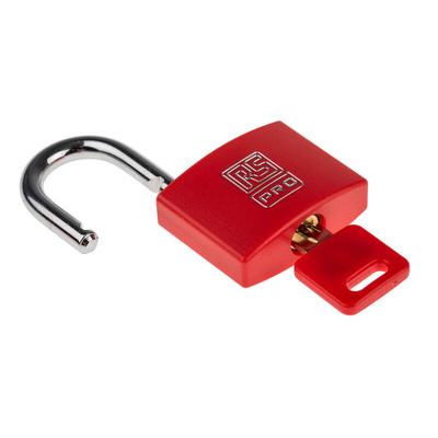 RS PRO Key Weatherproof Brass Padlock, 6mm Shackle, 43mm Body