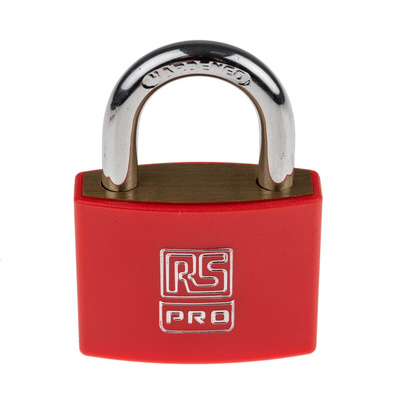 RS PRO Key Weatherproof Brass Padlock, 6mm Shackle, 43mm Body