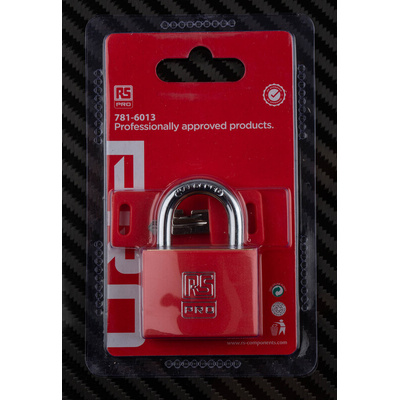 RS PRO Key Weatherproof Brass Padlock, 6mm Shackle, 43mm Body