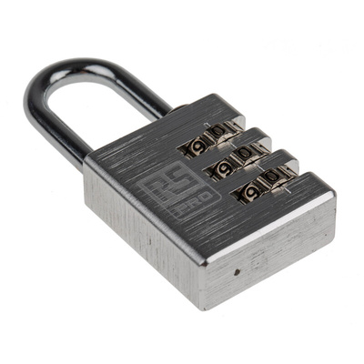 RS PRO Combination Weatherproof Aluminium Combination Padlock, 5mm Shackle, 30mm Body