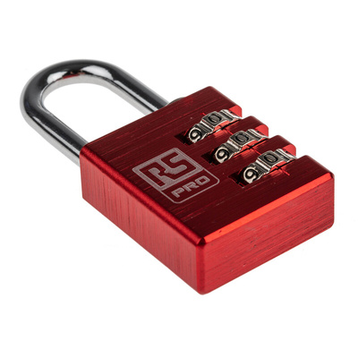 RS PRO Combination Weatherproof Aluminium Combination Padlock, 5mm Shackle, 30mm Body