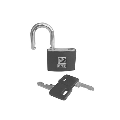 RS PRO Key Aluminium, Steel Padlock, Keyed Alike, 6mm Shackle, 43mm Body