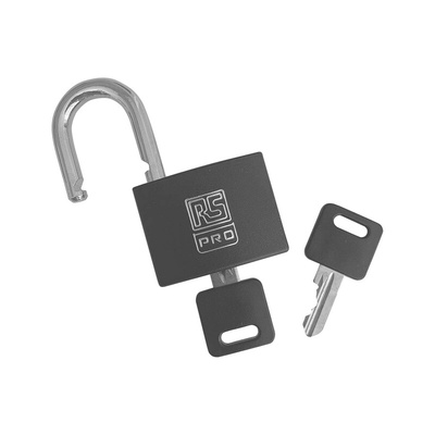 RS PRO Key Aluminium, Steel Padlock, Keyed Alike, 6mm Shackle, 43mm Body