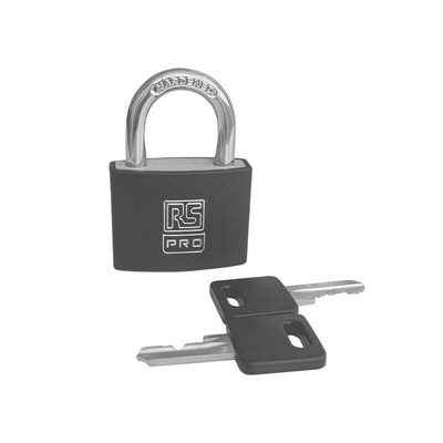 RS PRO Key Aluminium, Steel Padlock, Keyed Alike, 6mm Shackle, 43mm Body