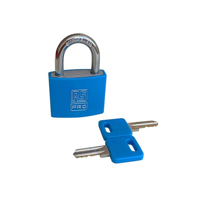 RS PRO Key Aluminium, Steel Padlock, Keyed Alike, 6mm Shackle, 43mm Body