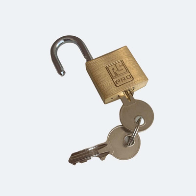 RS PRO Key Weatherproof Brass, Stainless Steel Padlock, Keyed Alike, 5mm Shackle, 30mm Body