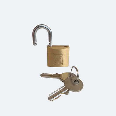 RS PRO Key Weatherproof Brass, Stainless Steel Padlock, Keyed Alike, 5mm Shackle, 30mm Body