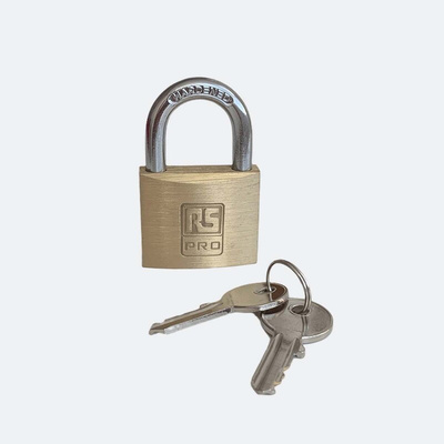 RS PRO Key Brass, Stainless Steel Padlock, Keyed Alike, 6mm Shackle, 40mm Body