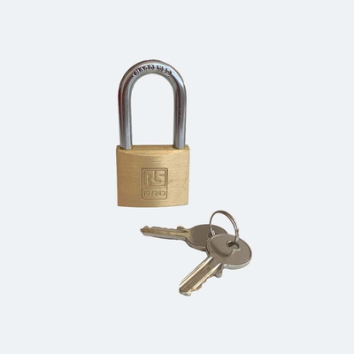 RS PRO Key Brass, Steel Padlock, Keyed Alike, 6mm Shackle, 40mm Body