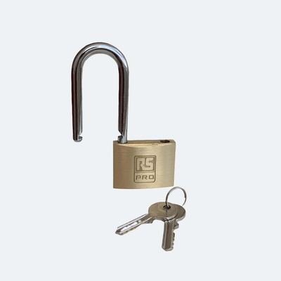 RS PRO Key Brass, Stainless Steel Padlock, Keyed Alike, 7mm Shackle, 50mm Body