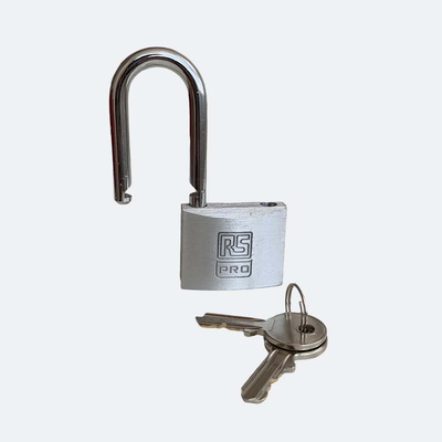 RS PRO Key Aluminium, Stainless Steel Padlock, Keyed Alike, 6mm Shackle, 40mm Body