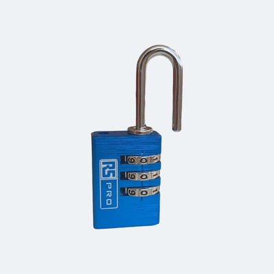 RS PRO Combination Aluminium Combination Padlock, 3mm Shackle, 23mm Body