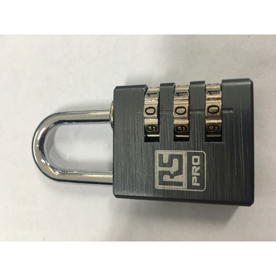 RS PRO Combination Aluminium Combination Padlock, 5mm Shackle, 32mm Body