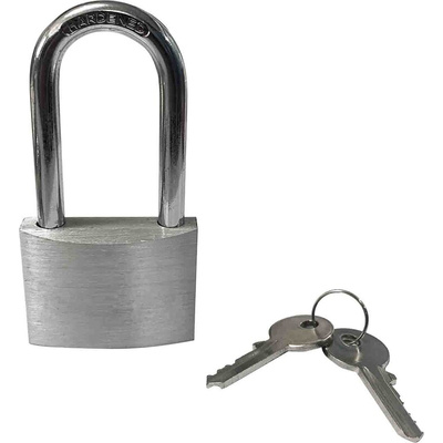 RS PRO Key Weatherproof Aluminium, Steel Padlock, Keyed Alike, 7.16mm Shackle, 48.2mm Body