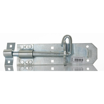 RS PRO Steel Padlockable Zinc Door Bolt