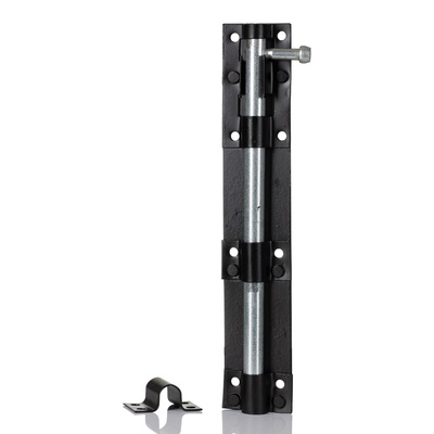 RS PRO Steel Black Powder Coating Door Bolt