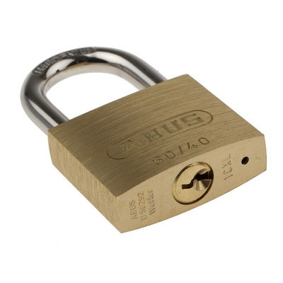ABUS Key Weatherproof Brass, Steel Padlock, 6mm Shackle, 40mm Body