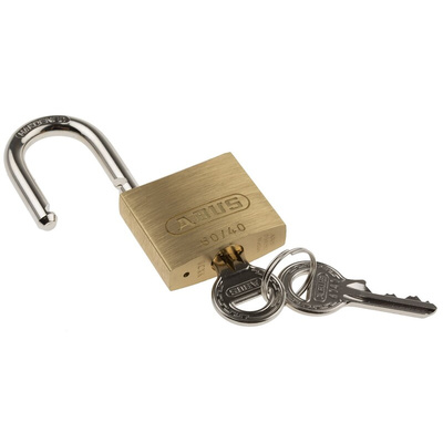 ABUS Key Weatherproof Brass, Steel Padlock, Keyed Alike, 6mm Shackle, 40mm Body