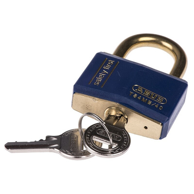 ABUS Key Weatherproof Brass Safety Padlock, 6mm Shackle, 40mm Body