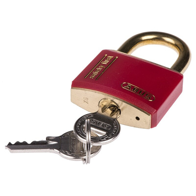 ABUS Key Weatherproof Brass Safety Padlock, 6mm Shackle, 40mm Body
