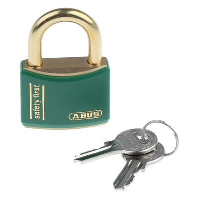 ABUS Key Weatherproof Brass Safety Padlock, 6mm Shackle, 40mm Body