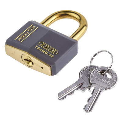 ABUS Key Weatherproof Brass Safety Padlock, 6mm Shackle, 40mm Body
