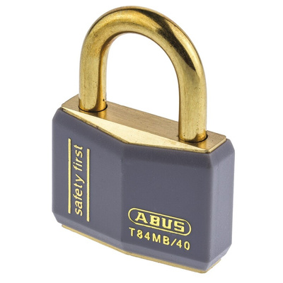 ABUS Key Weatherproof Brass Safety Padlock, 6mm Shackle, 40mm Body