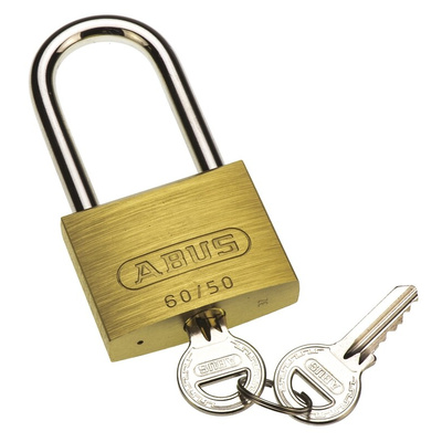ABUS Key Weatherproof Brass, Steel Padlock, Keyed Alike, 8mm Shackle, 50mm Body