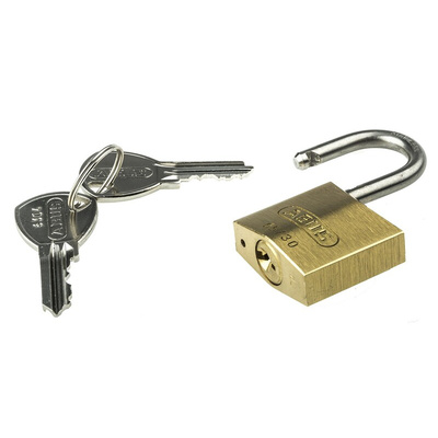 ABUS Key Weatherproof Brass, Stainless Steel Weatherproof Padlock, Keyed Alike, 5mm Shackle, 30mm Body