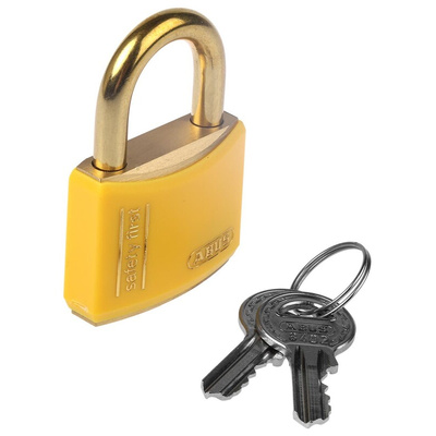ABUS Key Weatherproof Brass Safety Padlock, Keyed Alike, 6mm Shackle, 40mm Body