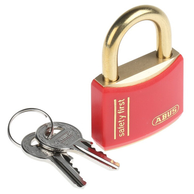 ABUS Key Weatherproof Brass Safety Padlock, Keyed Alike, 6mm Shackle, 40mm Body