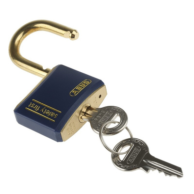 ABUS Key Weatherproof Brass Safety Padlock, Keyed Alike, 6mm Shackle, 40mm Body