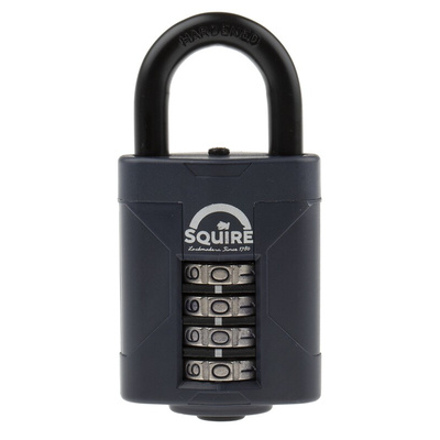 Squire Combination Weatherproof Die Cast Alloy Combination Padlock, 8mm Shackle, 50mm Body