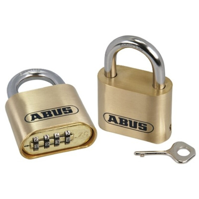 ABUS Key Weatherproof Brass, Stainless Steel Weatherproof Padlock, 8mm Shackle, 53mm Body
