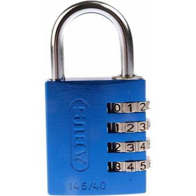ABUS 145/40 Combination Weatherproof Aluminium, Steel Safety Padlock, 6mm Shackle, 40mm Body