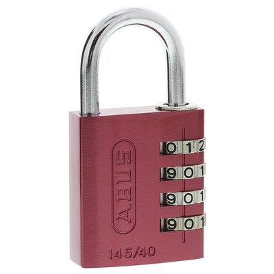 ABUS 145/40 Combination Weatherproof Aluminium, Steel Safety Padlock, 6mm Shackle, 40mm Body