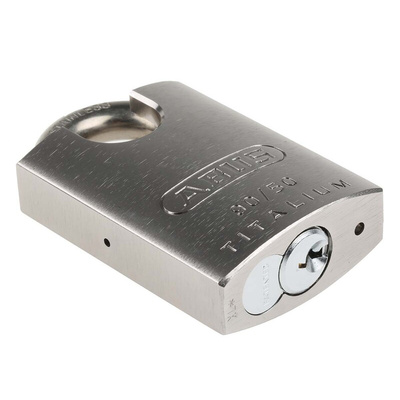 ABUS Key Weatherproof Titanium Weatherproof Padlock, 9.5mm Shackle, 50mm Body