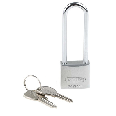 ABUS 64TI Key Weatherproof Titanium Weatherproof Padlock, 5mm Shackle, 30mm Body