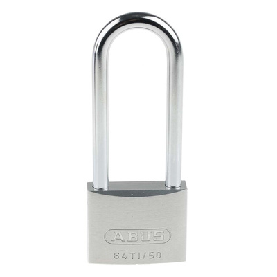 ABUS 64TI Key Weatherproof Titanium Weatherproof Padlock, 8mm Shackle, 50mm Body