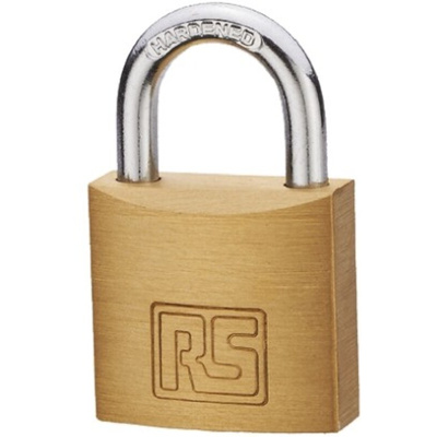 RS PRO Key Weatherproof Brass Padlock, 6mm Shackle, 40mm Body